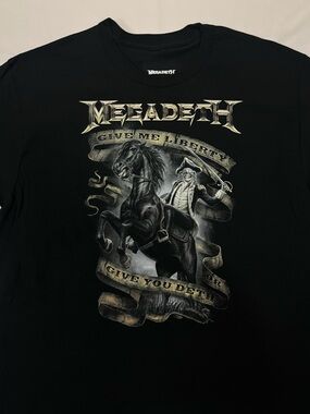MEGADETH Black T-Shirt, Give Me Liberty or Give You Deth ! (Brand New With Tags)